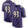 Baltimore Ravens Calais Campbell #93 Nfl 2020 Purple Jersey - Robokeg