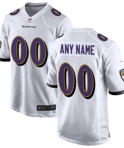 Baltimore Ravens Custom Game Jersey - White Custom Jerseys Nfl - Robokeg
