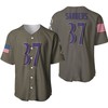 Baltimore Ravens Deion Sanders #37 Nfl Deion Sanders Salute To Service Retired Player Olive 3d Designed Allover Gift For Ravens Fans Baseball Jersey - Robokeg