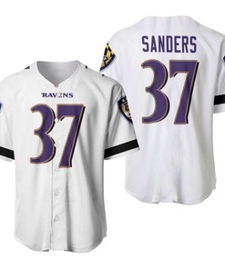 Baltimore Ravens Deion Sanders #37 Nfl Great Player White 100th Season 3d Designed Allover Gift For Baltimore Fans Baseball Jersey - Robokeg