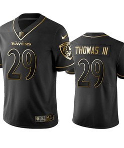 Baltimore Ravens Earl Thomas Iii Black Golden Edition 2019 Vapor Untouchable Limited Jersey - Mens - Robokeg