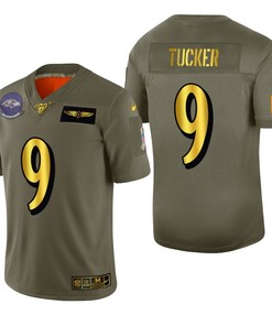 Baltimore Ravens Justin Tucker 2019 Salute To Service Nfl 100 Mens Jersey Metallic - Robokeg