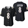Baltimore Ravens Lamar Jackson #8 Great Player Nfl American Football Game Jersey Black 2019 3d Designed Allover Gift For Ravens Fans Baseball Jersey - Robokeg
