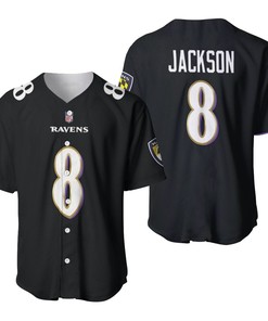 Baltimore Ravens Lamar Jackson #8 Great Player Nfl American Football Game Jersey Black 2019 3d Designed Allover Gift For Ravens Fans Baseball Jersey - Robokeg