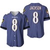 Baltimore Ravens Lamar Jackson #8 Great Player Nfl Custom Game Purple 2019 3d Designed Allover Gift For Baltimore Fans Baseball Jersey - Robokeg