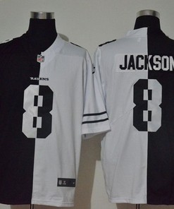 Baltimore Ravens Lamar Jackson #8 Nfl 2020 Black And White Jersey - Robokeg