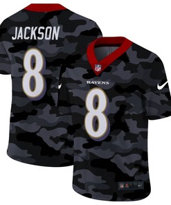 Baltimore Ravens Lamar Jackson #8 Nfl 2020 Camo Black Jersey - Robokeg