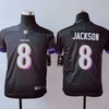 Baltimore Ravens Lamar Jackson #8 Nfl 2020 Dark Brown Jersey - Robokeg