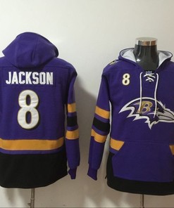 Baltimore Ravens Lamar Jackson #8 Nfl 2020 Navy Hoodie Jersey - Robokeg