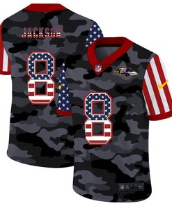 Baltimore Ravens Lamar Jackson #8 Nfl 2020 Us Flag Camo Jersey - Robokeg