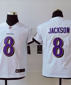 Baltimore Ravens Lamar Jackson #8 Nfl 2020 White Jersey - Robokeg