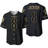 Baltimore Ravens Lamar Jackson #8 Nfl Great Player Black Golden Brandedition Vapor 3d Designed Allover Gift For Baltimore Fans Baseball Jersey - Robokeg
