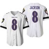 Baltimore Ravens Lamar Jackson #8 Nfl Great Player White 100th Season 3d Designed Allover Gift For Baltimore Fans Baseball Jersey - Robokeg