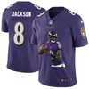Baltimore Ravens Lamar Jackson #8 Nfl Portrait Brandedition Purple Jersey - Robokeg