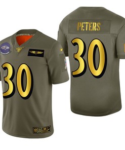 Baltimore Ravens Marcus Peters 2019 Salute To Service Nfl 100 Mens Jersey Metallic - Robokeg