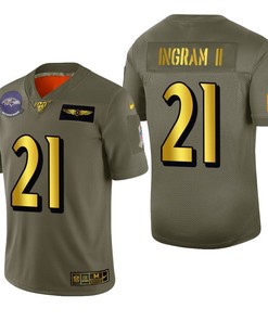 Baltimore Ravens Mark Ingram 2019 Salute To Service Nfl 100 Mens Jersey Metallic - Robokeg