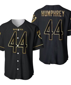 Baltimore Ravens Marlon Humphrey #44 Nfl Great Player Black Golden Brandedition Vapor 3d Designed Allover Gift For Baltimore Fans Baseball Jersey - Robokeg