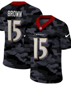 Baltimore Ravens Marquise Brown #15 Nfl 2020 Camo Black Jersey - Robokeg