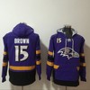 Baltimore Ravens Marquise Brown #15 Nfl 2020 Navy Hoodie Jersey - Robokeg