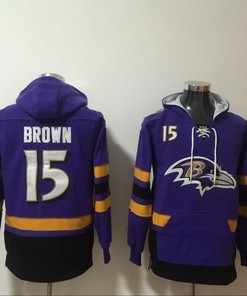 Baltimore Ravens Marquise Brown #15 Nfl 2020 Navy Hoodie Jersey - Robokeg