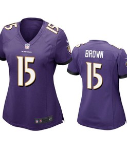 Baltimore Ravens Marquise Brown 2019 Nfl Draft Purple Game Womens Jersey - Robokeg