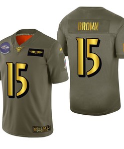 Baltimore Ravens Marquise Brown 2019 Salute To Service Nfl 100 Mens Jersey Metallic - Robokeg