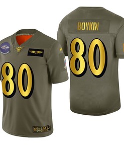 Baltimore Ravens Miles Boykin 2019 Salute To Service Nfl 100 Mens Jersey Metallic - Robokeg