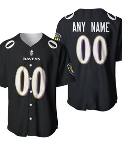 Baltimore Ravens Nfl American Football Game Jersey Black 2019 3d Designed Allover Custom Gift For Ravens Fans Baseball Jersey - Robokeg