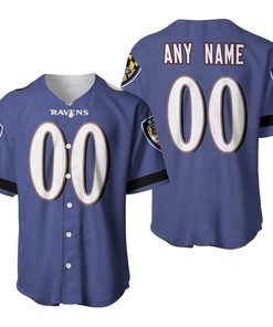 Baltimore Ravens Nfl American Football Team Logo Game Purple 2019 3d Designed Allover Custom Gift For Baltimore Fans Baseball Jersey - Robokeg