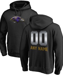 Baltimore Ravens Nfl Pro Line By Branded Personalized Midnight Mascot Pullover Hoodie - Black - Robokeg