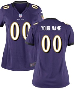Baltimore Ravens Nike Womens Custom Game Jersey - Purple - Robokeg