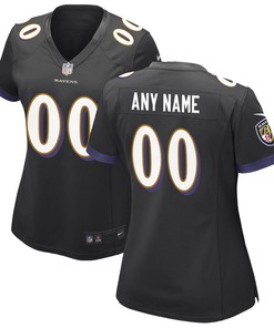 Baltimore Ravens Womens Alternate Custom Game Jersey - Black Custom Jerseys Nfl - Robokeg
