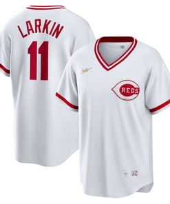 Barry Larkin Cincinnati Reds Home Cooperstown Collection Player Jersey - White Mlb - Robokeg
