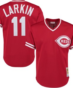 Barry Larkin Cincinnati Reds Mitchell And Ness Fashion Cooperstown Collection Mesh Batting Practice Jersey Red Mlb - Robokeg