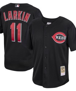 Barry Larkin Cincinnati Reds Mitchell & Ness Cooperstown Collection Batting Practice Jersey - Black Mlb - Robokeg