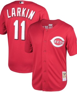 Barry Larkin Cincinnati Reds Mitchell & Ness Throwback Cooperstown Mesh Batting Practice Jersey - Red Mlb - Robokeg