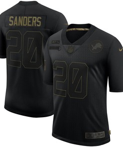 Barry Sanders Detroit Lions 2020 Salute To Service Retired Limited Jersey - Black - Robokeg