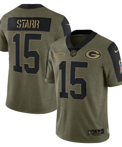 Bart Starr Green Bay Packers 2021 Salute To Service Retired Player Limited Jersey - Olive Nfl - Robokeg