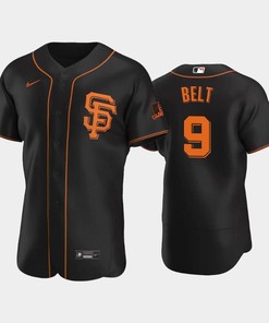 Black Giants 9 Brandon Belt Alternate Jersey - Robokeg