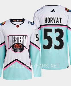 Bo Horvat 53 Vancouver Canucks 2023 All-Star Game Jersey White Equipment - Robokeg