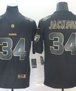 Bo Jackson #34 Oakland Raiders Nfl Explosion Legendary Gold Black Jersey - Robokeg