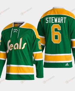 Bob Stewart 6 California Golden Seals Green Reverse Retro 2.0 Jersey 2022-23 - Robokeg
