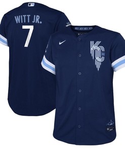 Bobby Witt Jr. 7 Kansas City Royals Youth 2022-23 City Connect Jersey - Navy - Robokeg