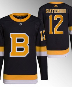 Boston Bruins #12 Kevin Shattenkirk Black Home Breakaway Stitched Jersey - Robokeg