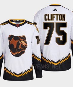Boston Bruins 2022 Reverse Retro 2.0 Connor Clifton 75 White Primegreen Jersey Men's - Robokeg