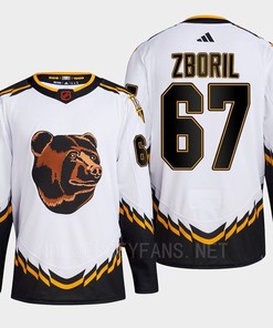 Boston Bruins 2022 Reverse Retro 2.0 Jakub Zboril 67 White Primegreen Jersey Men's - Robokeg
