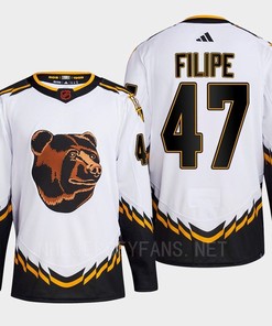 Boston Bruins 2022 Reverse Retro 2.0 Matt Filipe 47 White Primegreen Jersey Men's - Robokeg