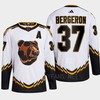 Boston Bruins 2022 Reverse Retro 2.0 Patrice Bergeron 37 White Primegreen Jersey Men's - Robokeg