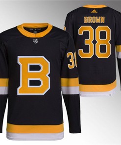 Boston Bruins #38 Patrick Brown Black Home Breakaway Stitched Jersey - Robokeg