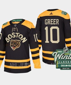 Boston Bruins A.J. Greer 10 2023 Winter Classic Black Jersey - Robokeg